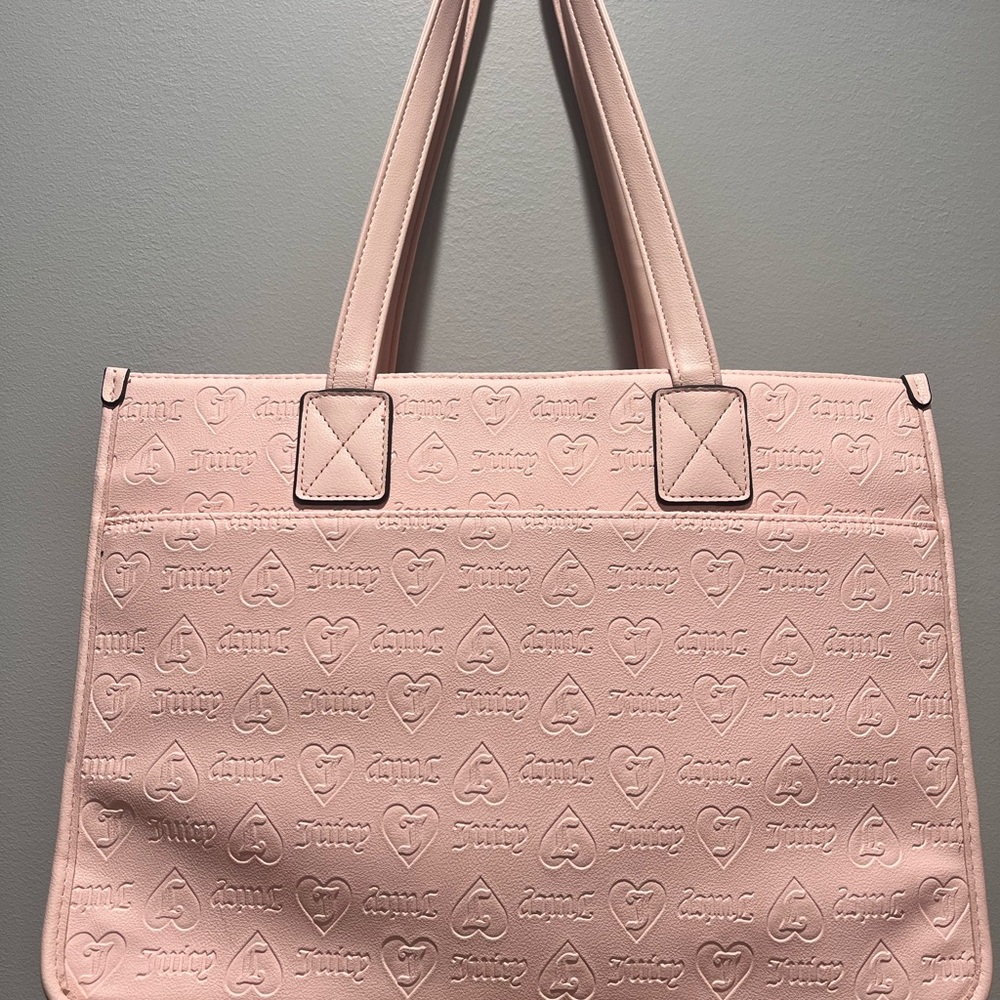 Juicy Couture Pink Structured Tote with‎ Metallic Stripe - Picture 5 of 12